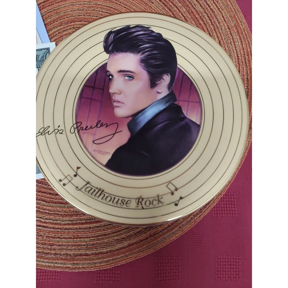 Bradford Exchange Jailhouse Rock Solid Gold Elvis Plate With #8080 H With COA
